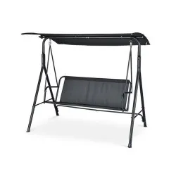 Триместна градинска Люлка - 170х110х153cm SW-012 тъмносива