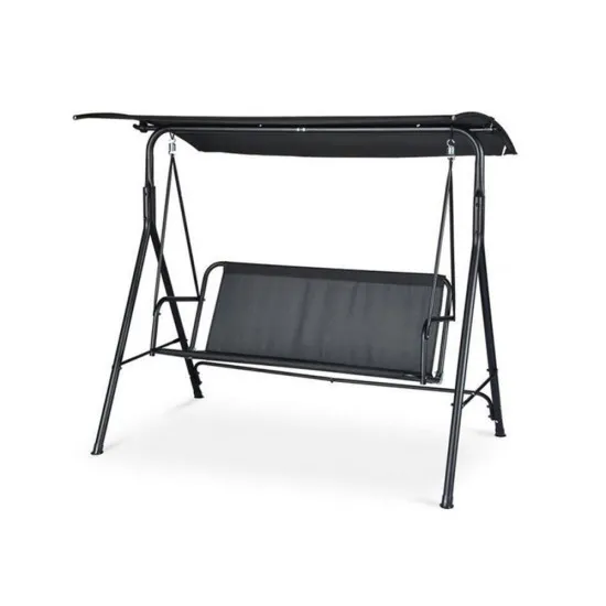 Триместна градинска Люлка - 170х110х153cm SW-012 тъмносива
