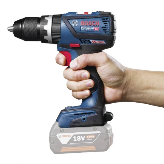 Bosch Бормашина винтоверт акумулаторна ударна без батерия и зарядно, 18 V, 60 Nm, 1.5-13 мм, GSB 18V-60 C Professional - Бормашини