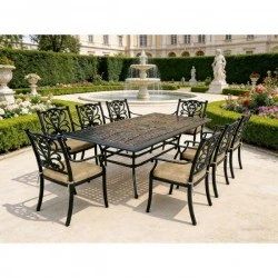 Алуминиева маса DS-ML213112TT Cast aluminium (за 8 човека), 213х112х73см., черна