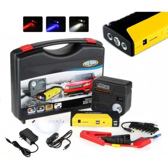 Комплект стартерно устройство High Power Jump starter за кола и компресор - Аксесоари