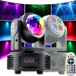 Двустранен диско прожектор Moving Head mini с 4 диода