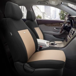 Комплект Тапицерия SelectedFit Flex Design by OTOM текстил – Черно-Бежова, за Предни и Задни Седалки