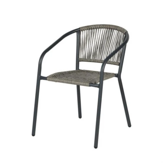 Градински Стол MY GARDEN SC-036, Ратан с метална рамка PE , 54х63х74см., Сив