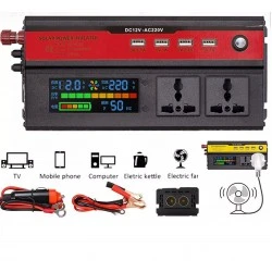 Инвертор преобразувател на напрежение с цифров дисплей от 12V на 220V 5000W