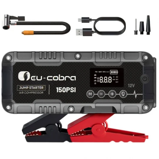 ДЖЪМП СТАРТЕР С КОМПРЕСОР EU-COBRA 4 В 1