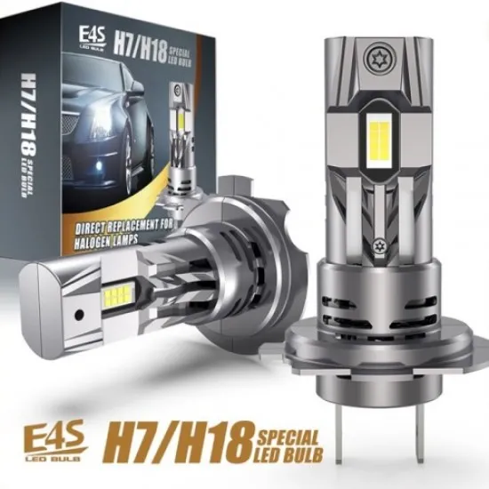 КОМПЛЕКТ LED ДИОДНИ КРУШКИ ЗА КОЛА - ЗА ДИРЕКТЕН МОНТАЖ E4S H7/H18
