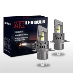 КОМПЛЕКТ LED ДИОДНИ КРУШКИ ЗА КОЛА - ЗА ДИРЕКТЕН МОНТАЖ E4X H4/H18