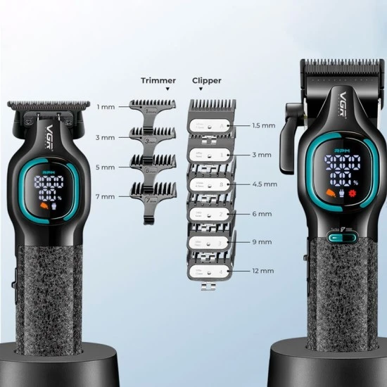 Комплект машинка за подстригване и тример VGR V-886 S2 Grip Turbo