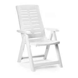 Градински PVC стол Ipae-progarden YUM040BI, Бял, 60 x 61 x 109 см