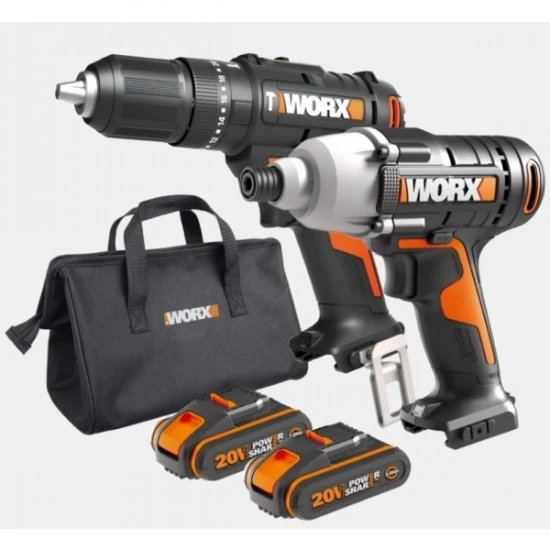 Акумулаторни ударни бормашина и винтоверт WORX WX902, 18V, батерия и зарядно