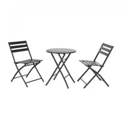 Метален Сет 3 части MY GARDEN SC-131 grey, 2 стола- 45х58х81см. + 1 маса, 60х70с