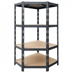 Стелаж метален ъглов Profi Black 1800/900/900/450 4 рафта x400 кг