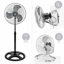 Вентилатор на стойка 16''Muhler FM-6136D 3in1, 50W, индустриален, на стойка, стена, под