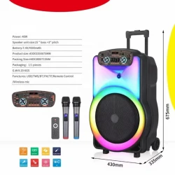 Безжична тонколона BT-1518 15inch с два безжични микрофона
