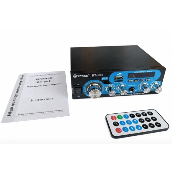 Домашен блутут аудио усилвател BT-502 - USB,FM,TFT,BLT, 2x30W, 220VAC
