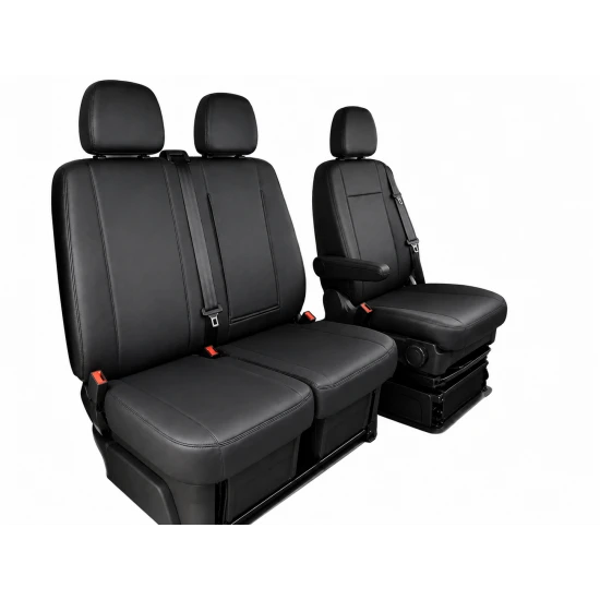 2+1 Тапицерия от еко кожа за предни седалки за Iveco Daily 2015+, черна, 7 части