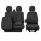 2+1 Тапицерия от еко кожа за предни седалки за Iveco Daily 2015+, черна, 7 части