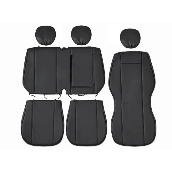 2+1 Тапицерия от еко кожа за предни седалки за Iveco Daily 2015+, черна, 7 части