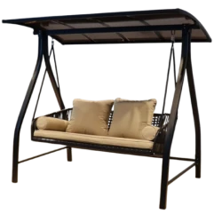 Градинска 3-местна люлка с покрив от поликарбонат MY GARDEN ZRSW8703, 195х121х170см.