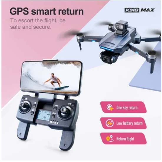 Професионален сгъваем дрон K918 max professional сензор за препятствия